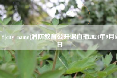 林芝消防教育公开课直播2024年9月6日