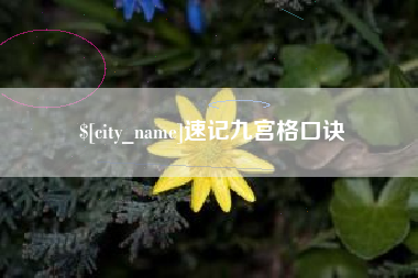 林芝速记九宫格口诀