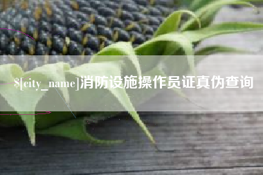 林芝消防设施操作员证真伪查询